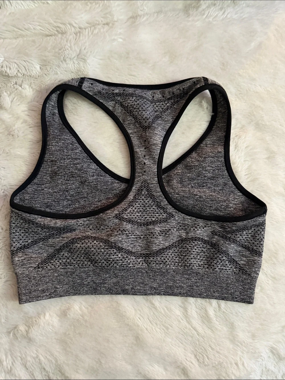 Seamless Heather Gray Racerback Sports Bra Hanes
